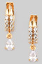 Zircon Pave Huggies With Dangling Teardrop Cz