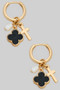 Three Charms Clover Dangle Huggie Earrings