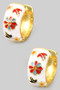 Lacquered Floral Hinge Hoops
