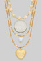 Triple Layered Heart And Locket Pendant Necklace