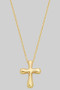 Puff Cross Pendant Necklace