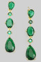 Oval And Teardrop Stone Drop Earrings