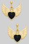 Winged Heart Drop Earrings