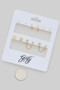 Six Pair Huggie Dangle And Stud Set