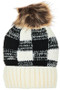 Check Pattern Knitted Beanie 