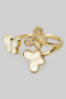 Lacquered And Cz Pave Butterfly Split Ring
