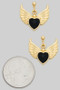 Winged Heart Drop Earrings