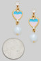 Cz Heart And Fwp Drop Earrings