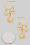 Sunburst Cross Star Charm Hoops