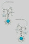 Sunburst Cross Star Charm Hoops