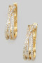 Three Line Cz Pave Hoops