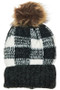 Check Pattern Knitted Beanie 