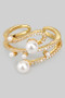 Delicate Cz Pave Stack Ring With Pearls