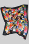 Multi Color Silky Cat Print Square Scarf