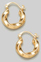 18K Gold Dipped Solid Twist Hoop Earrings 