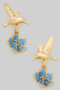 Hummingbird Studs With Flower Charm