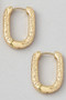 Pressed Print Oval Hoop Earrings