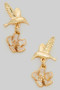 Hummingbird Studs With Flower Charm