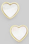 Stainless Steel Opal Heart Studs