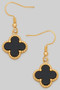 18K Gold Dipped Clover Charm Dangle Earrings