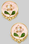 Lacquered Floral Portrait Post Earrings