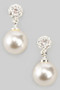Pave Studs With Dangling Pearl