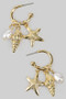 Pearl Shell Starfish Charm Hoops
