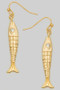 Textured Fish Drop Earrings