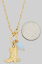 Knot Drop Western Boot Recon Necklace
