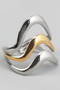 Triple Wave Two Tone Brass Ring
