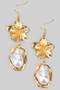 Flower And Organic Pearl Drop Earrings
