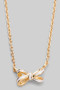 Dainty Brass Bow Pendant Necklace