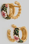 Color Flower Pattern Two Line Hoops