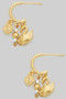 Color Bead Rose Swan Charm Drop Earrings