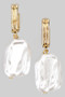 Rectangle Hoop With Organic Pearl Earrings