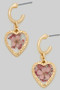 Pressed Flower Heart Drop Hoops