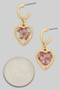 Pressed Flower Heart Drop Hoops