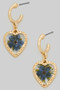 Pressed Flower Heart Drop Hoops