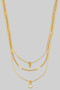 Triple Layered Cz Pendant Snake Pressed Necklace