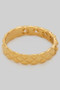 Quilted Brass Ring With Dazzling Cz