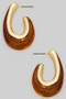 Teardrop Marble Long Hoops