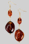 Brown Resin Stone Drop Earrings