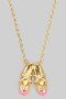 Lacquered Pave Ballet Slipper Pendant Necklace