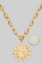 Large Hammered Sunburst Pendant Necklace