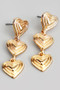 Textured Heart Link Drop Earrings