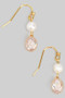 Organic Pearl And Cz Charm Drop Earrings