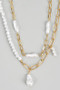 Organic Pearl Layered Chain Necklace