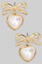 Bow Studs With Heart Charms