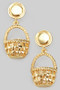 Easter Pearl Egg Basket Drop Earrings