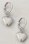 Dangling Heart Locket Huggie Earrings